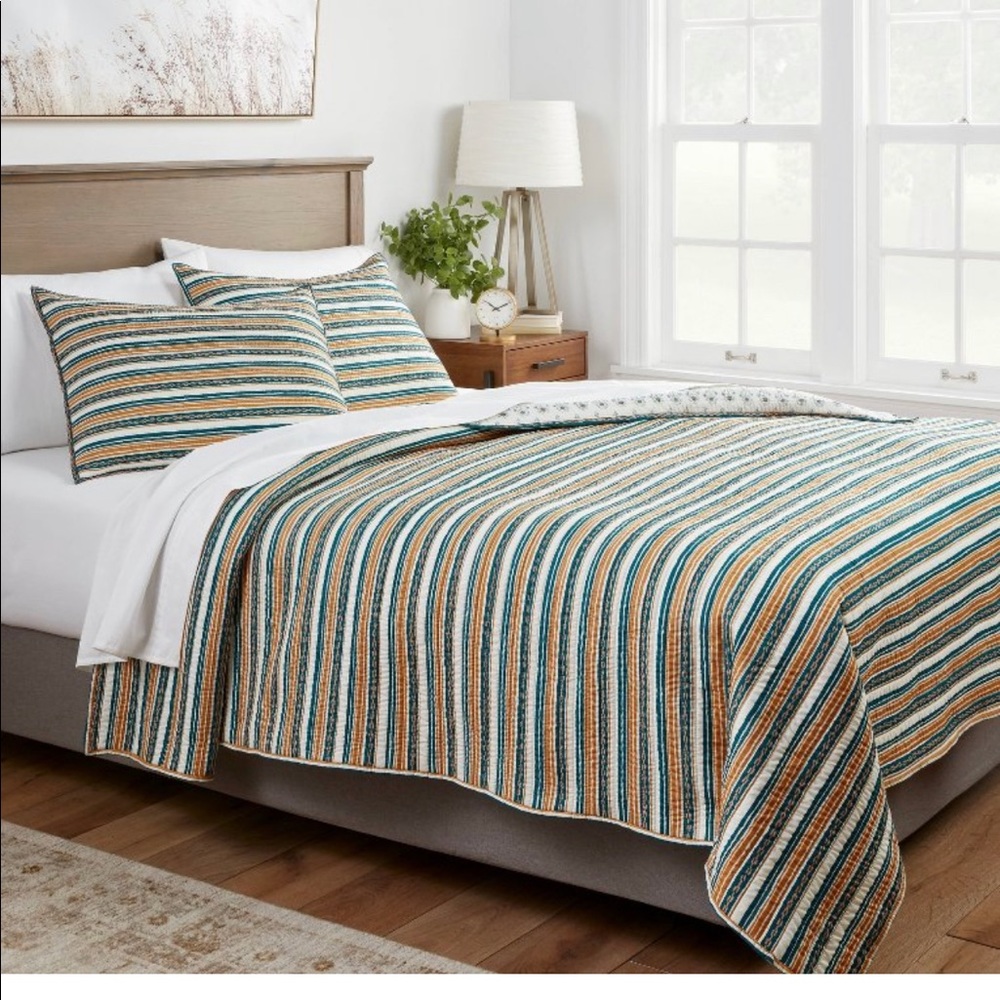Twin/XL twin Boho striped quilt